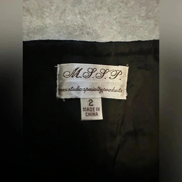 MSSP Max Studio black gold stretch pencil skirt size 2 - Picture 6 of 9